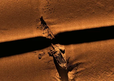 Visualisation sonar utilisée en diagnostic pyrotechnique subaquatique