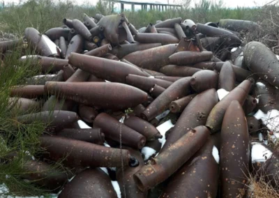 Terrain faisant l’objet d’une dépollution pyrotechnique